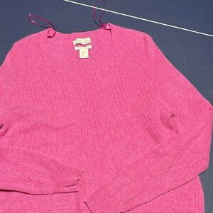 Women’s Pink Crewneck Sweater - Lightweight Knit cashmere